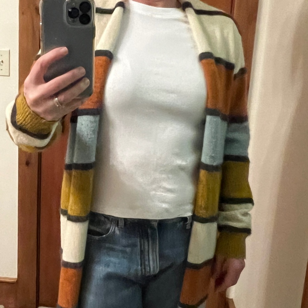 Cage Long Cardigan - striped size small